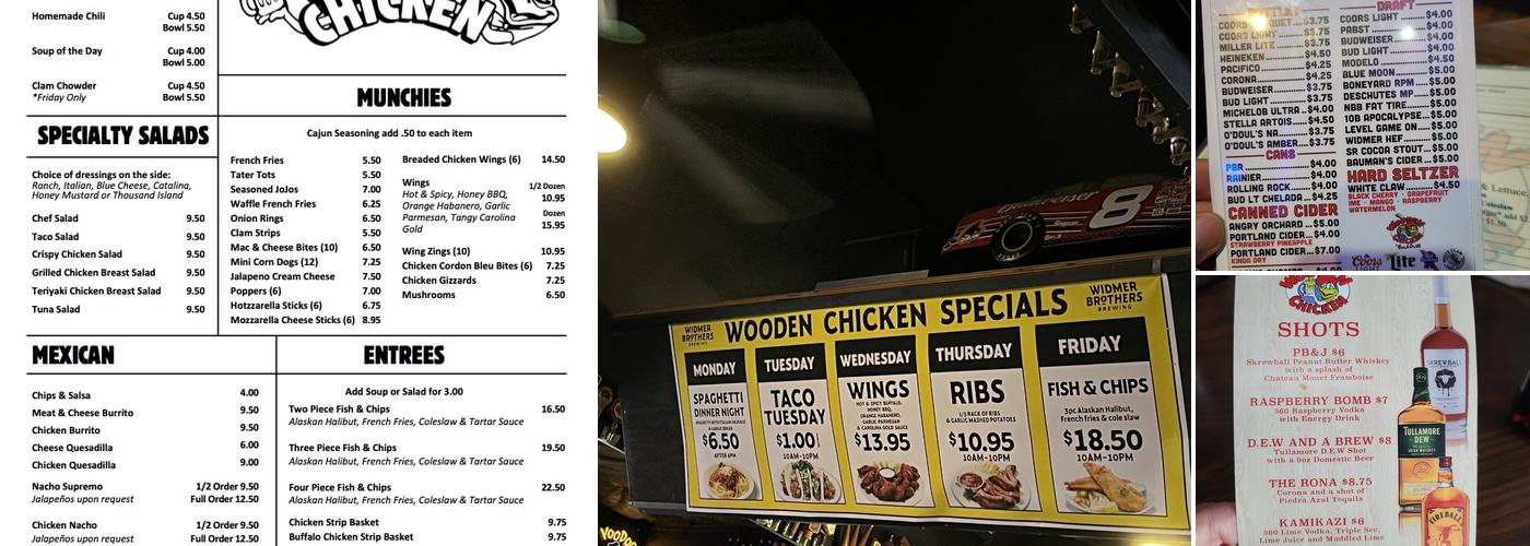 Wooden Chicken Pub Menu