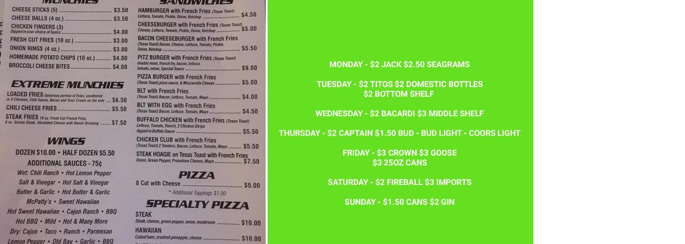 Mc Patton's Pub Menu