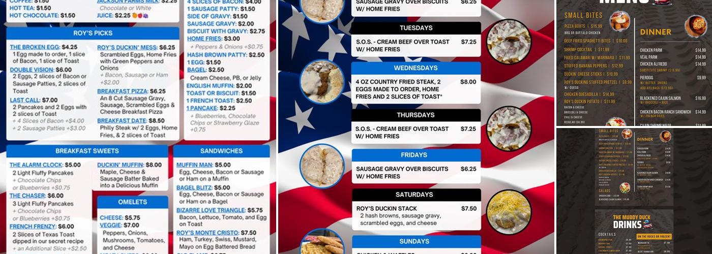 Roy's Pub & Restaurant Menu