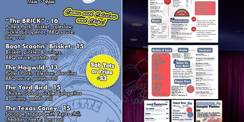 Brickette Lounge Menu