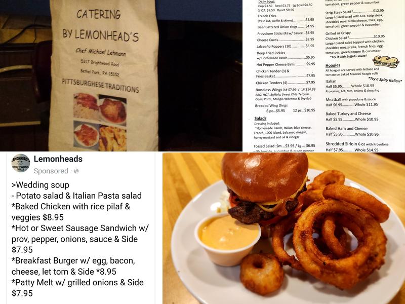 Lemonhead's Brightwood Grille Menu