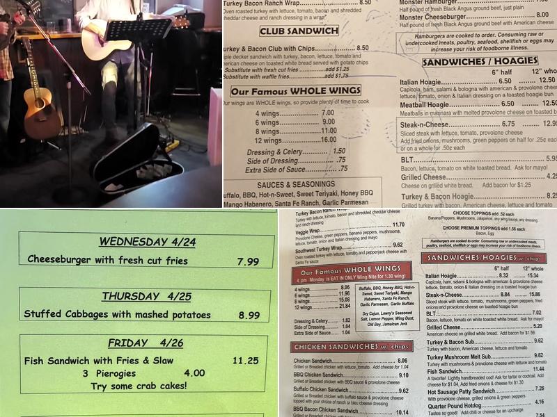 Park Valley Lounge Bar Menu