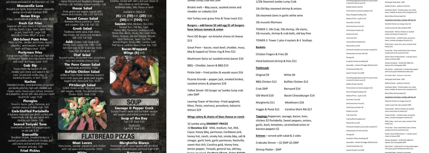 Penn Hotel Sports & Raw Bar Menu