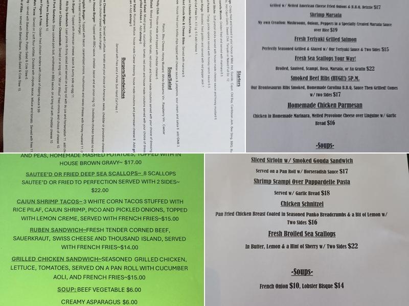Pigeon Creek Saloon & Eatery Menu
