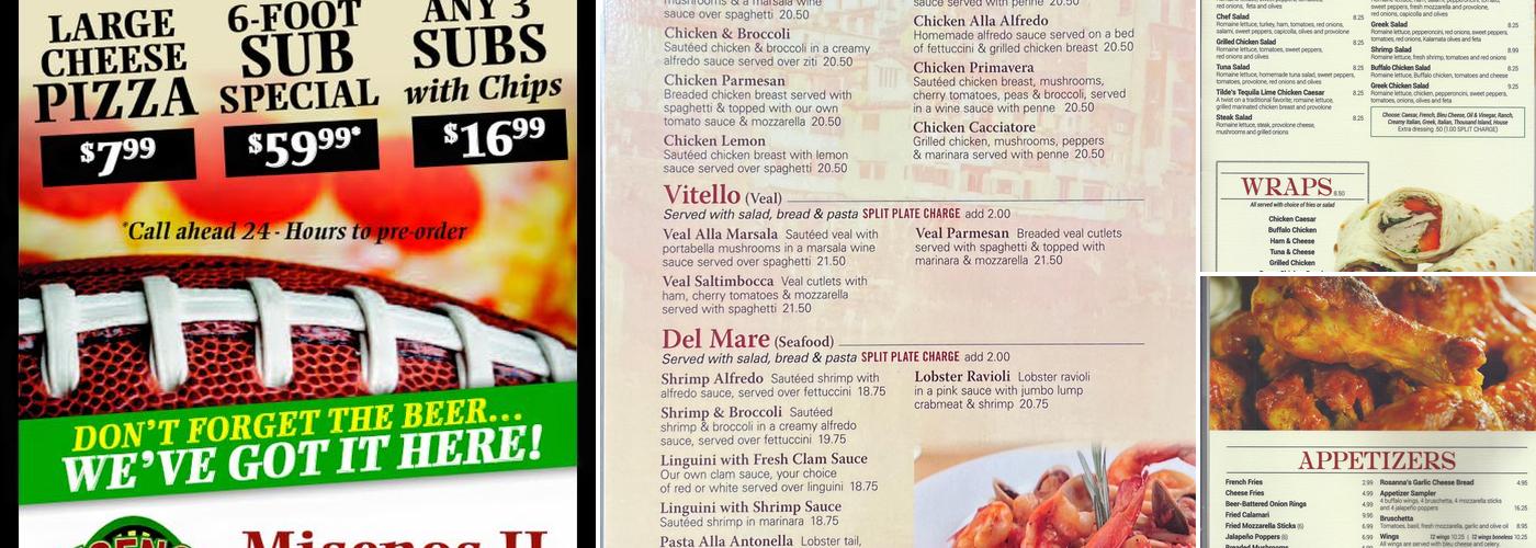 MISENO'S RISTRO PUB Menu