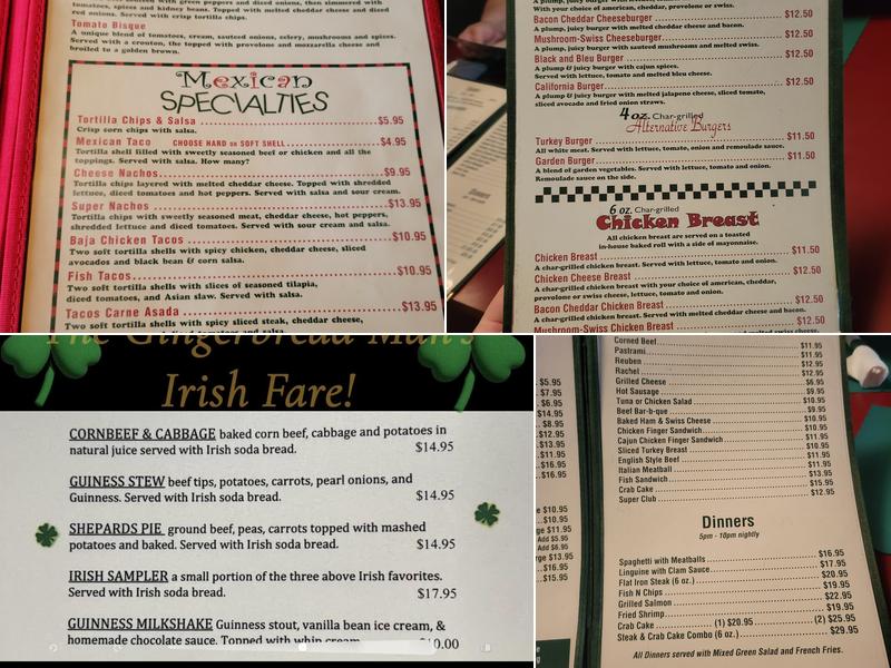 Gingerbread Man Menu