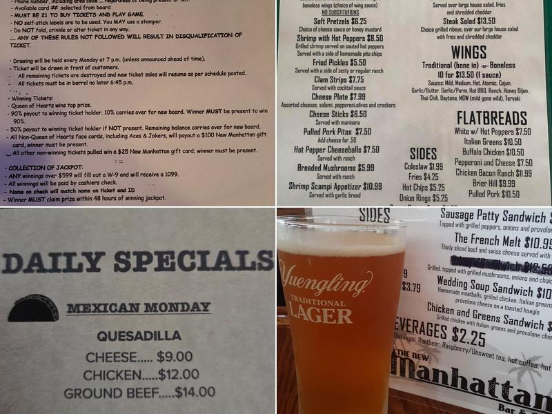 The New Manhattan Bar & Grill Menu