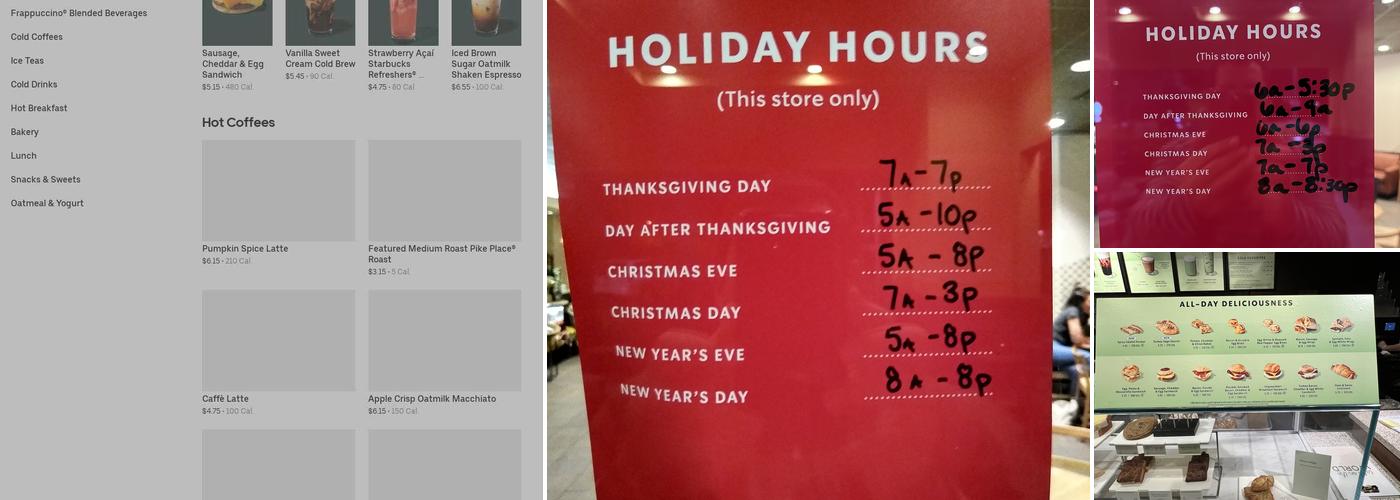 Starbucks Coffee Company Menu