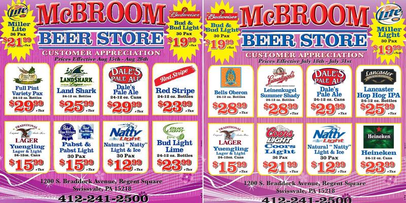 McBroom Distribution Menu