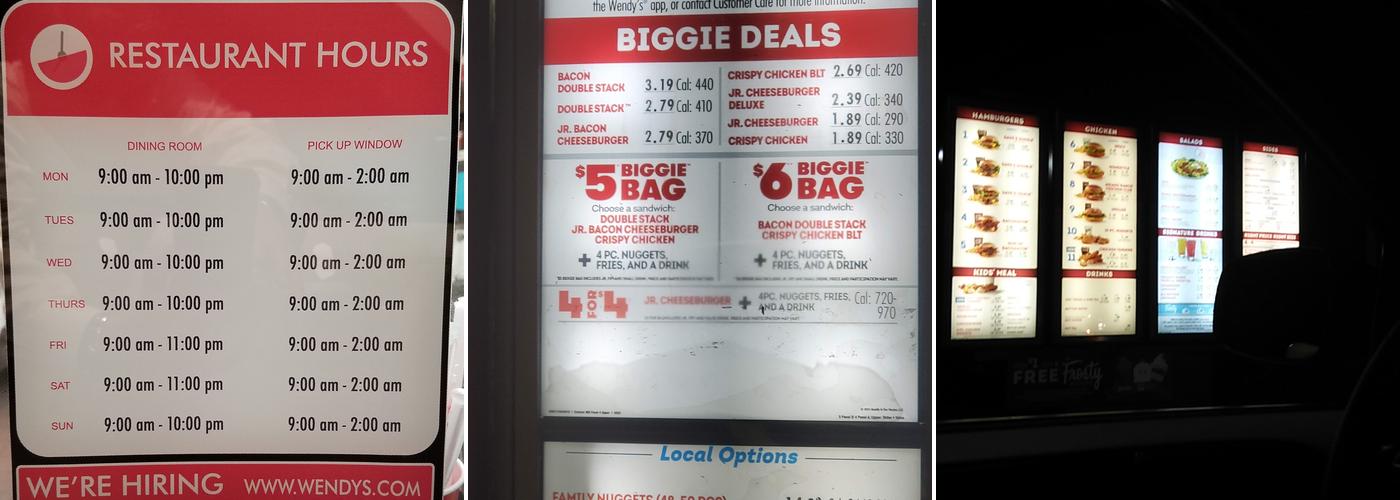 Wendy's Menu
