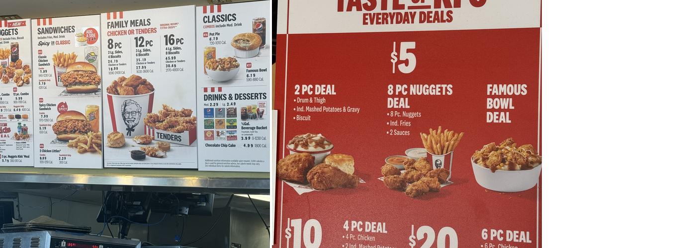 KFC Menu