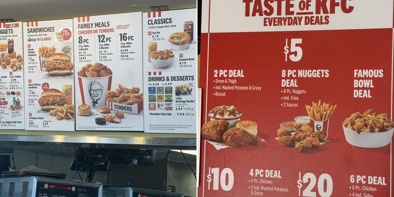 KFC Menu