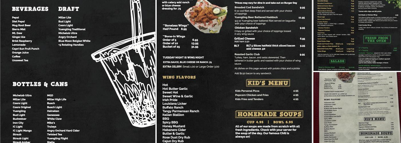 Rose Inn Menu