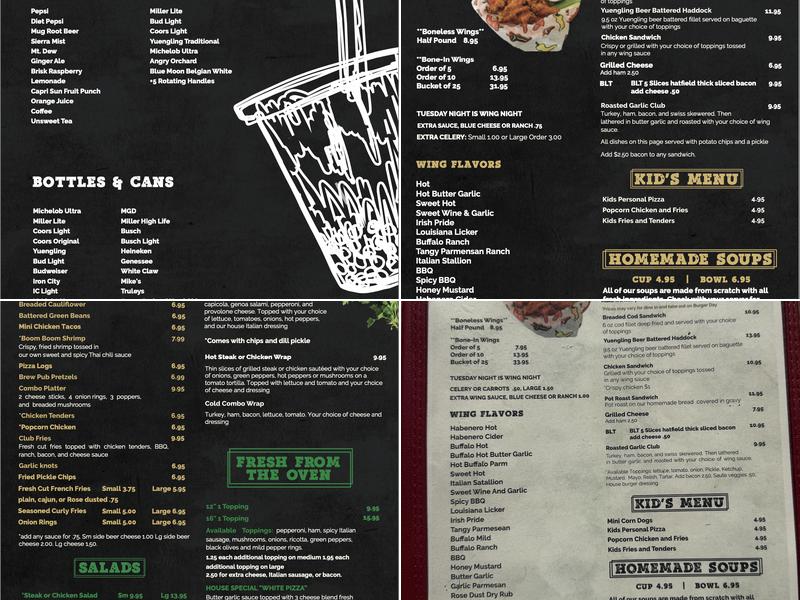 Rose Inn Menu