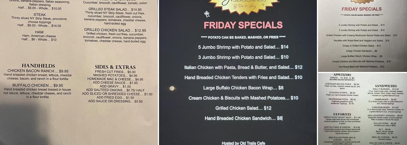 Old Trails Menu