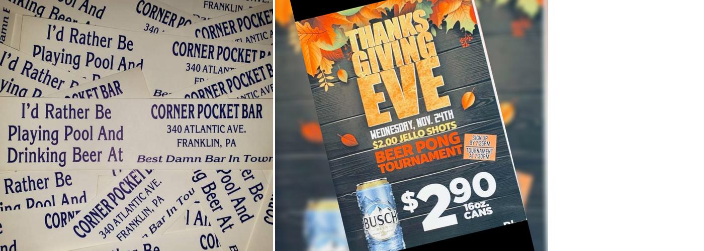 Corner Pocket Menu