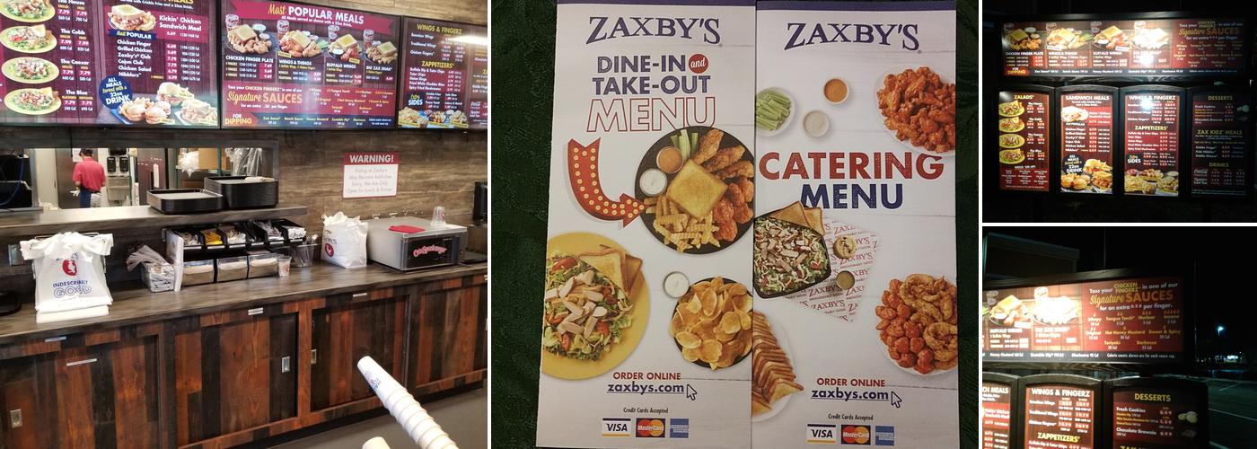 Zaxby's Chicken Fingers & Buffalo Wings Menu