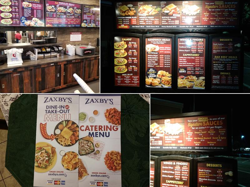 Zaxby's Chicken Fingers & Buffalo Wings Menu