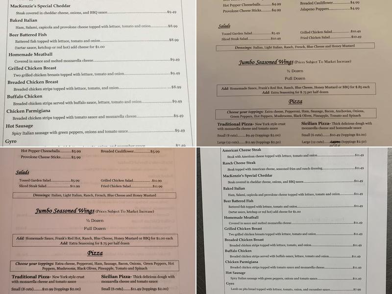 Mac Kenzie's Pub Menu