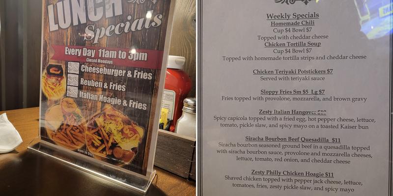 Saxon Inn Menu