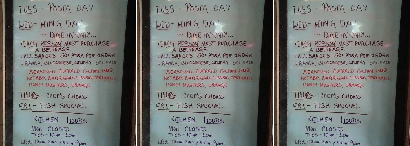 Clyde & Patti's Lounge Menu