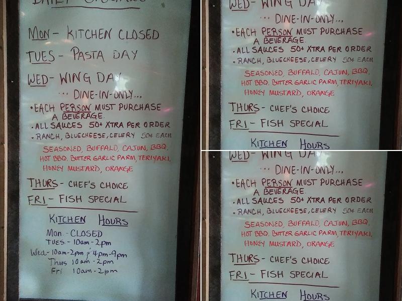 Clyde & Patti's Lounge Menu