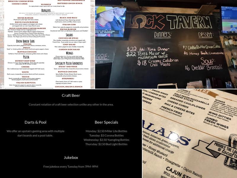 Lock 5 tavern Menu