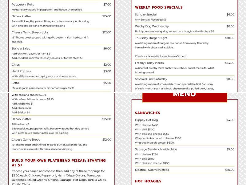 Moo-Duck Brewery Menu