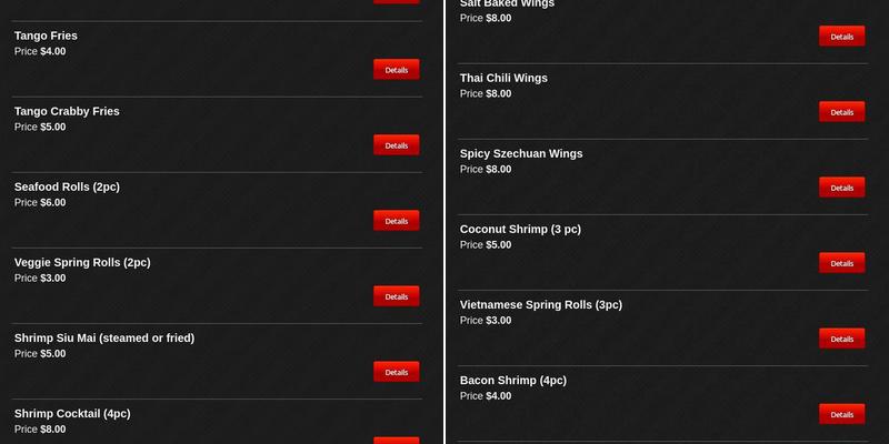 Tango Menu