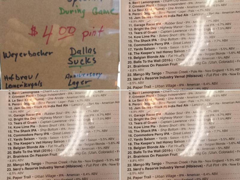 Craft Beer Store Menu