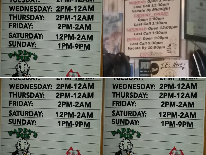 Pappy's Pub Menu