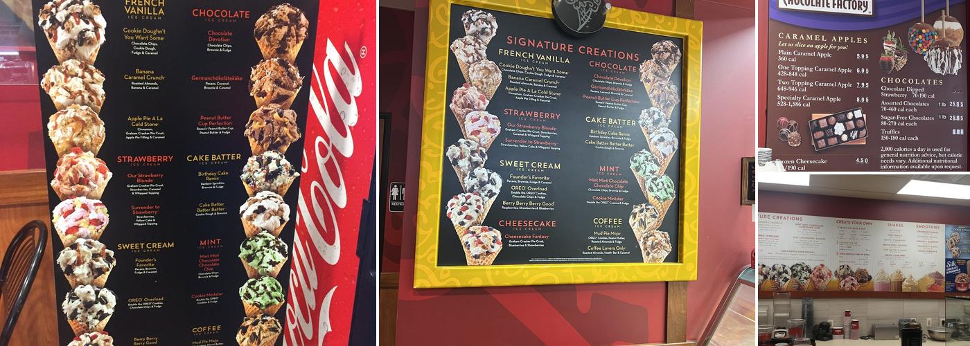 Cold Stone Creamery Menu