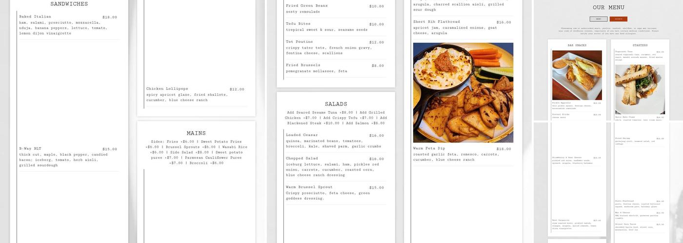 Caleb & Broad Menu