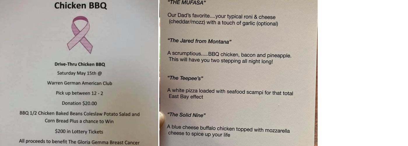 Market Street Pub Menu