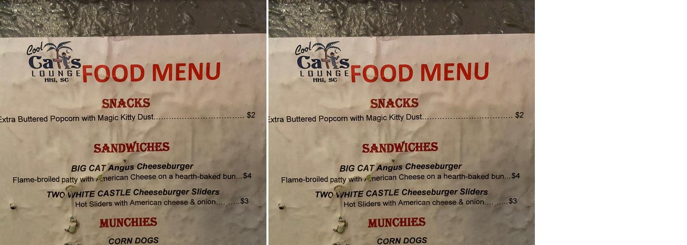 Cool Cats Lounge Menu