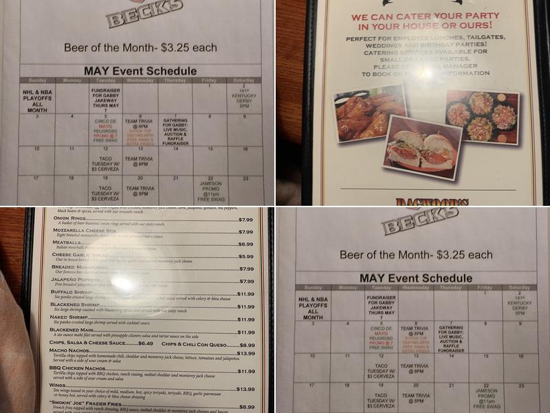Bumstead's Pub Menu