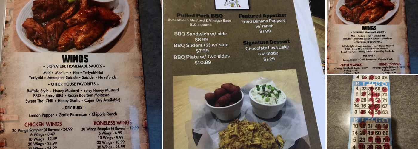 Wings & Ale Menu