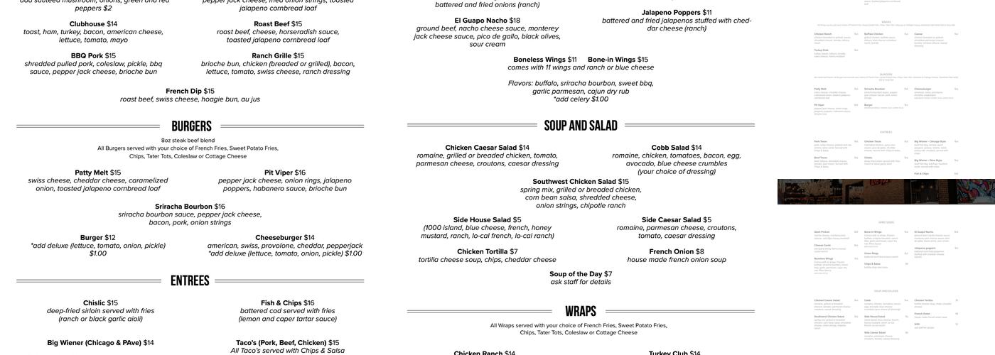 PAve Menu