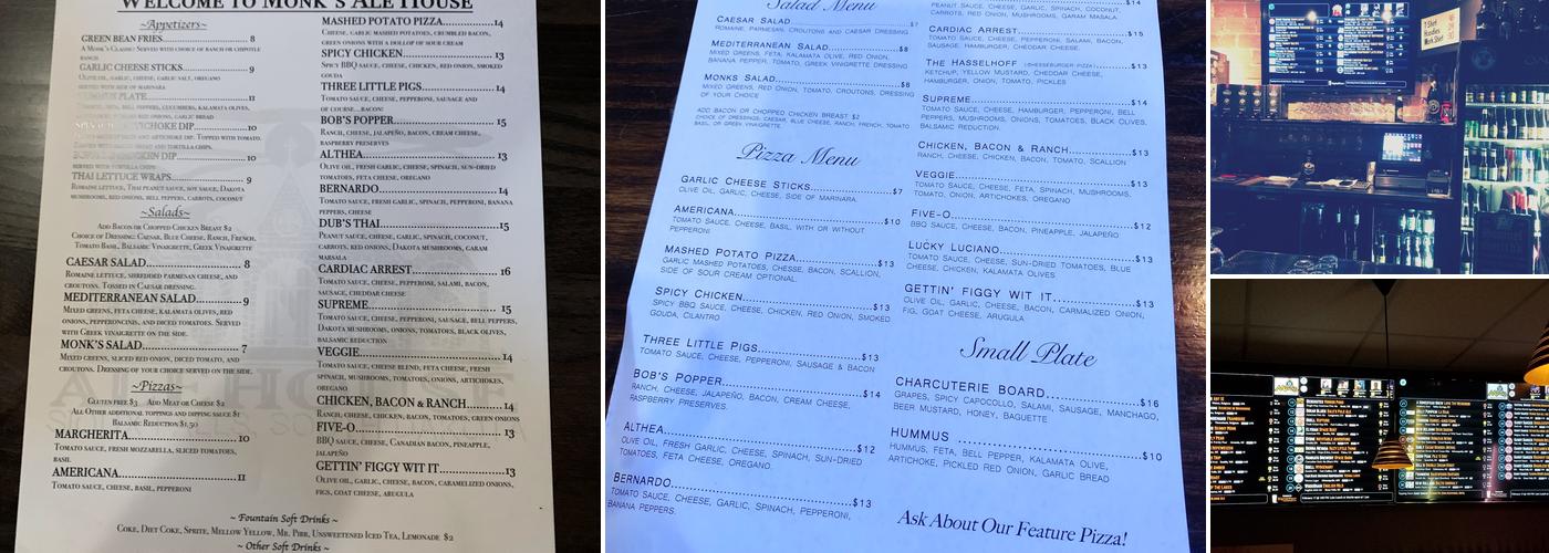 Monk’s Ale House Menu
