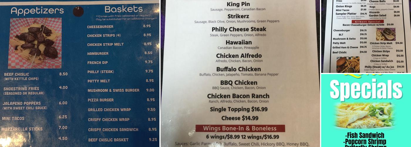Thirstys Menu