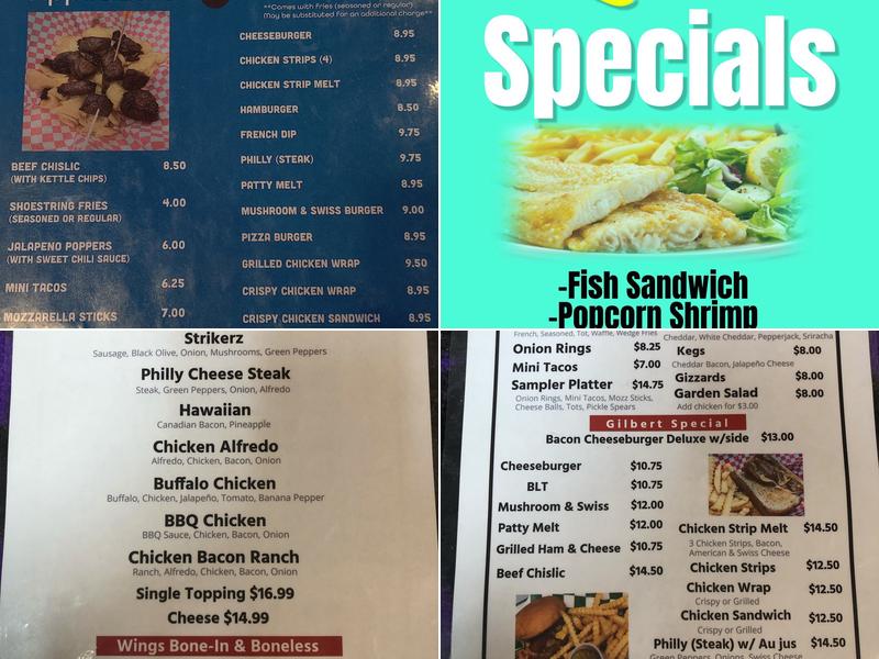 Thirstys Menu