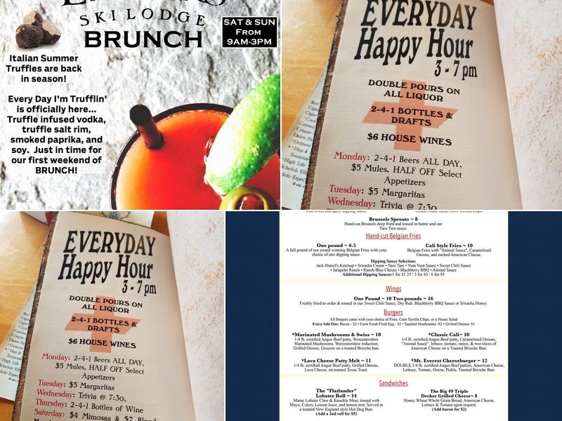 Embers Ski Lodge Menu