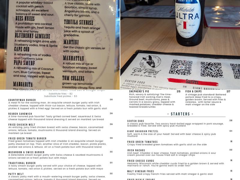 The Tilted Mule Menu
