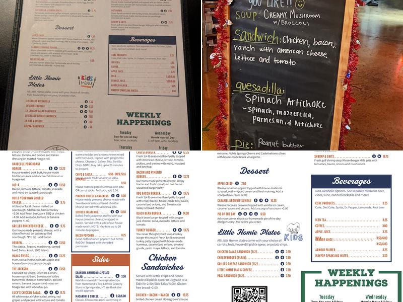 Homegrown Taproom & Kitchen Menu