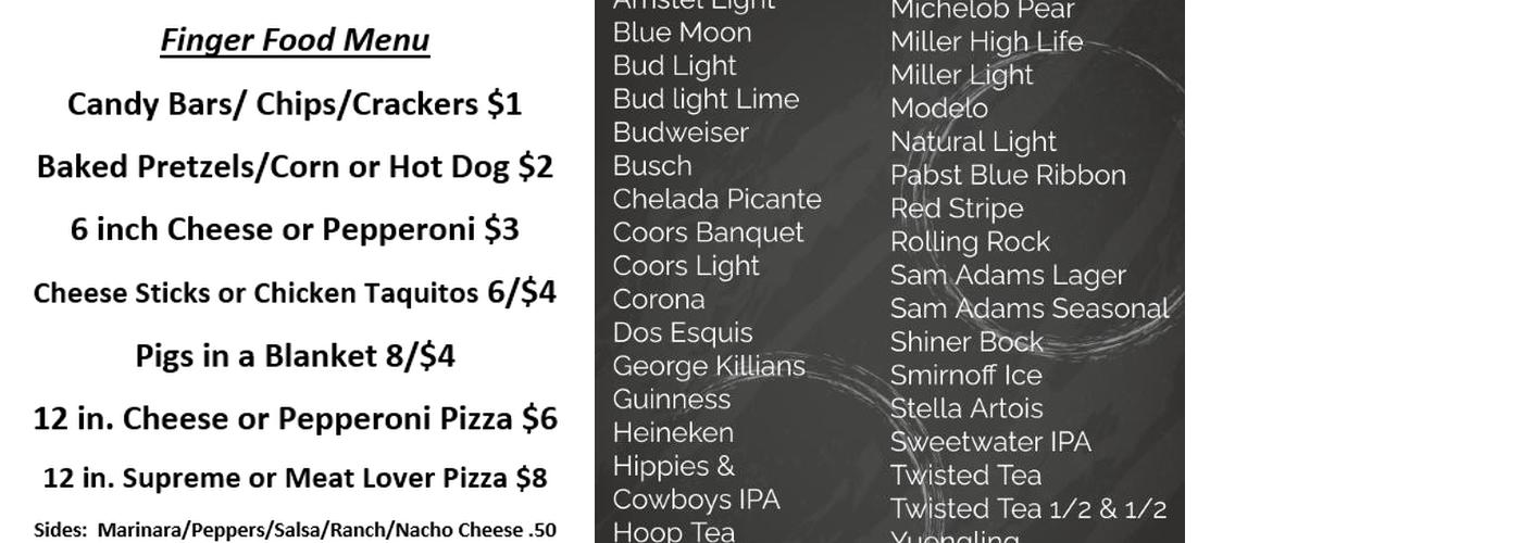 The Chatterbox Tavern Menu