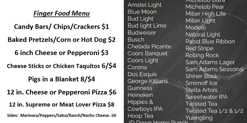 The Chatterbox Tavern Menu