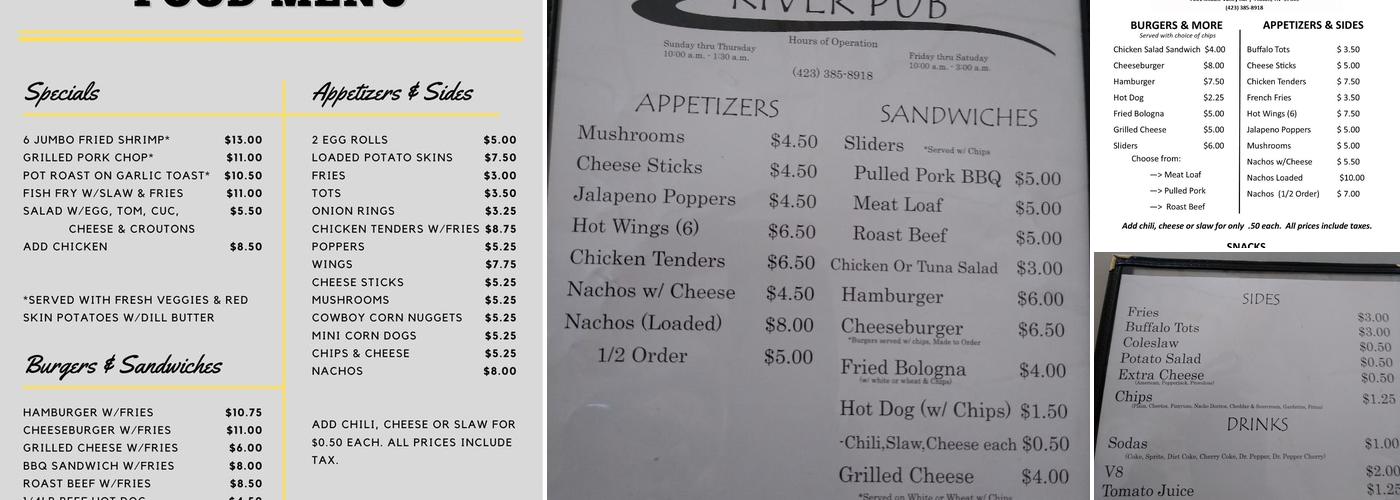 North River Pub Menu
