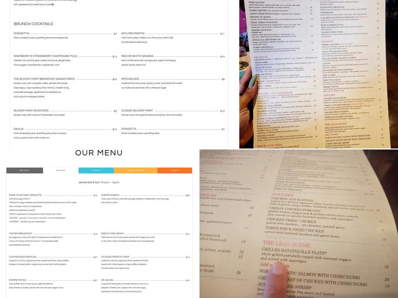 THE RIM scratch craft eats Menu