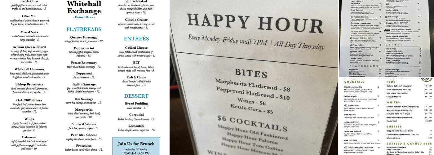 Bishop Exchange Menu