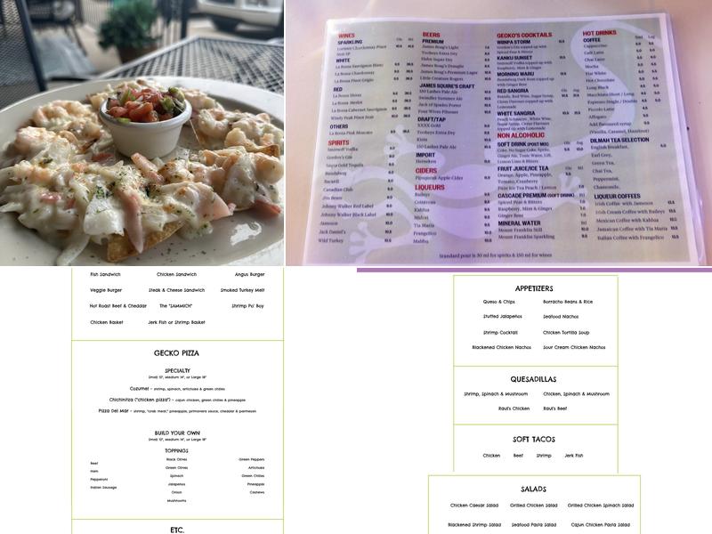 Cafe Gecko Menu
